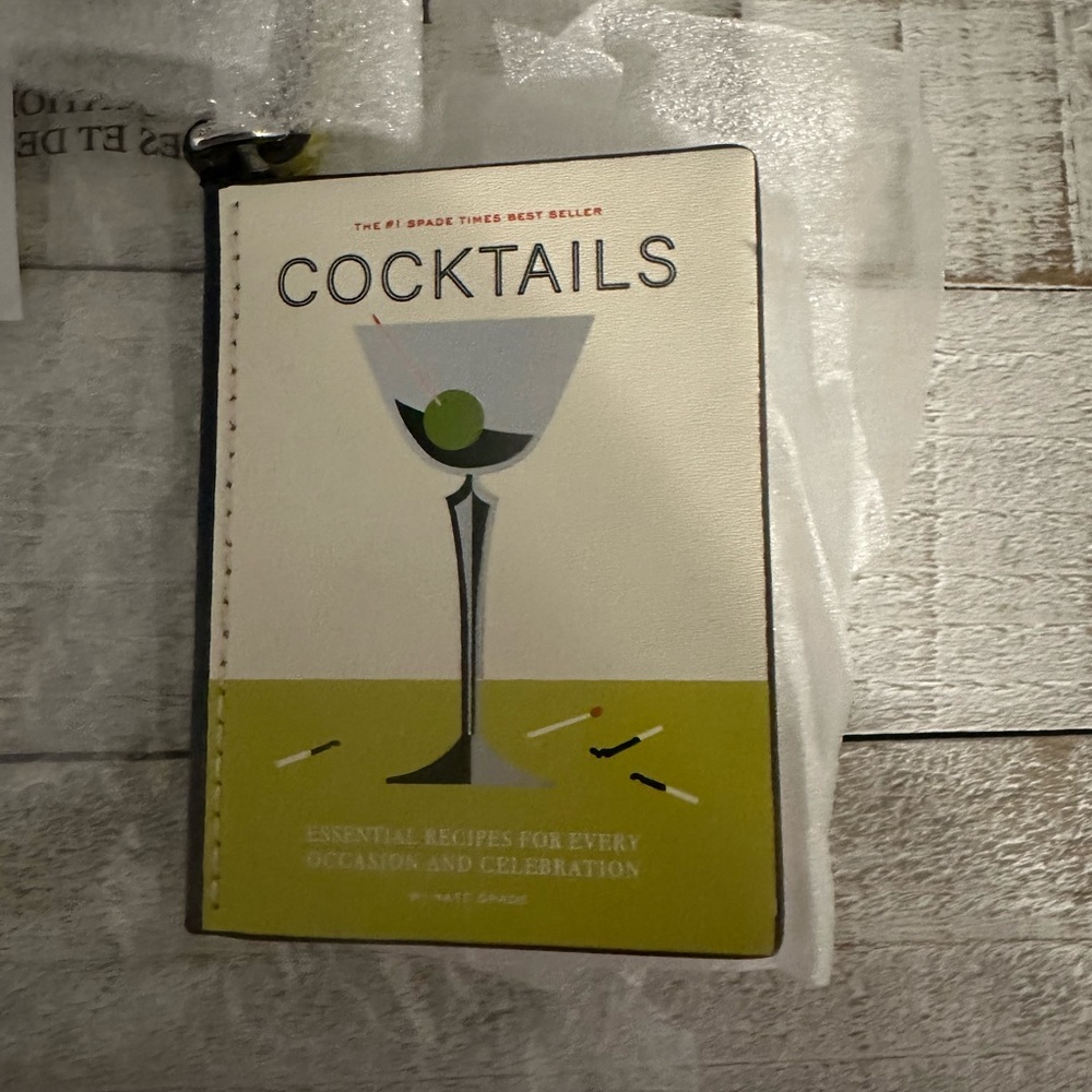 Nwt Kate spade cocktails recipe book bag charm - Picture 8 of 11
